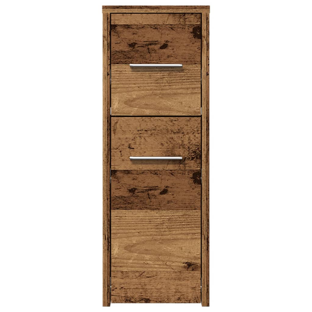 Narrow Bathroom Cupboard with Wheels Old Wood Engineered Wood